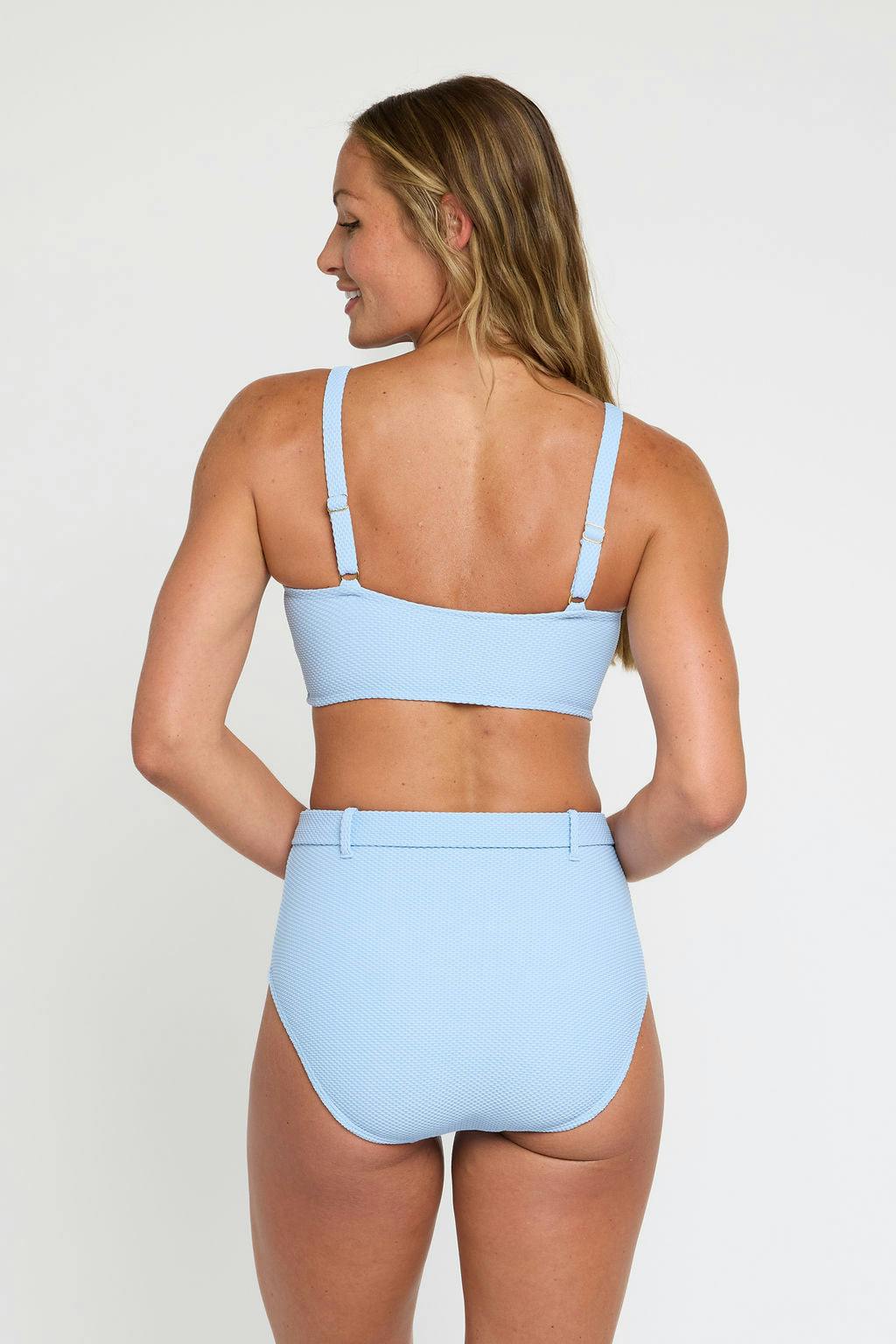 Lucia Belted High Waist in Powder Blue