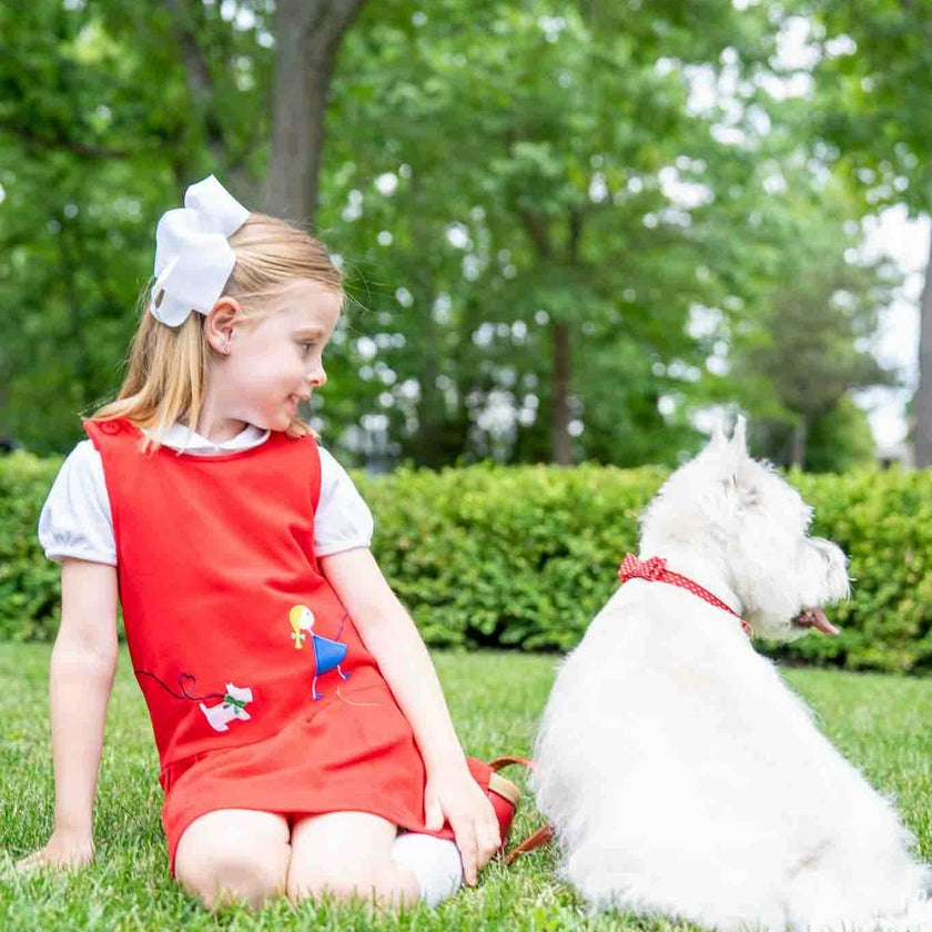 Pique Knit Jumper With Girl Walking
