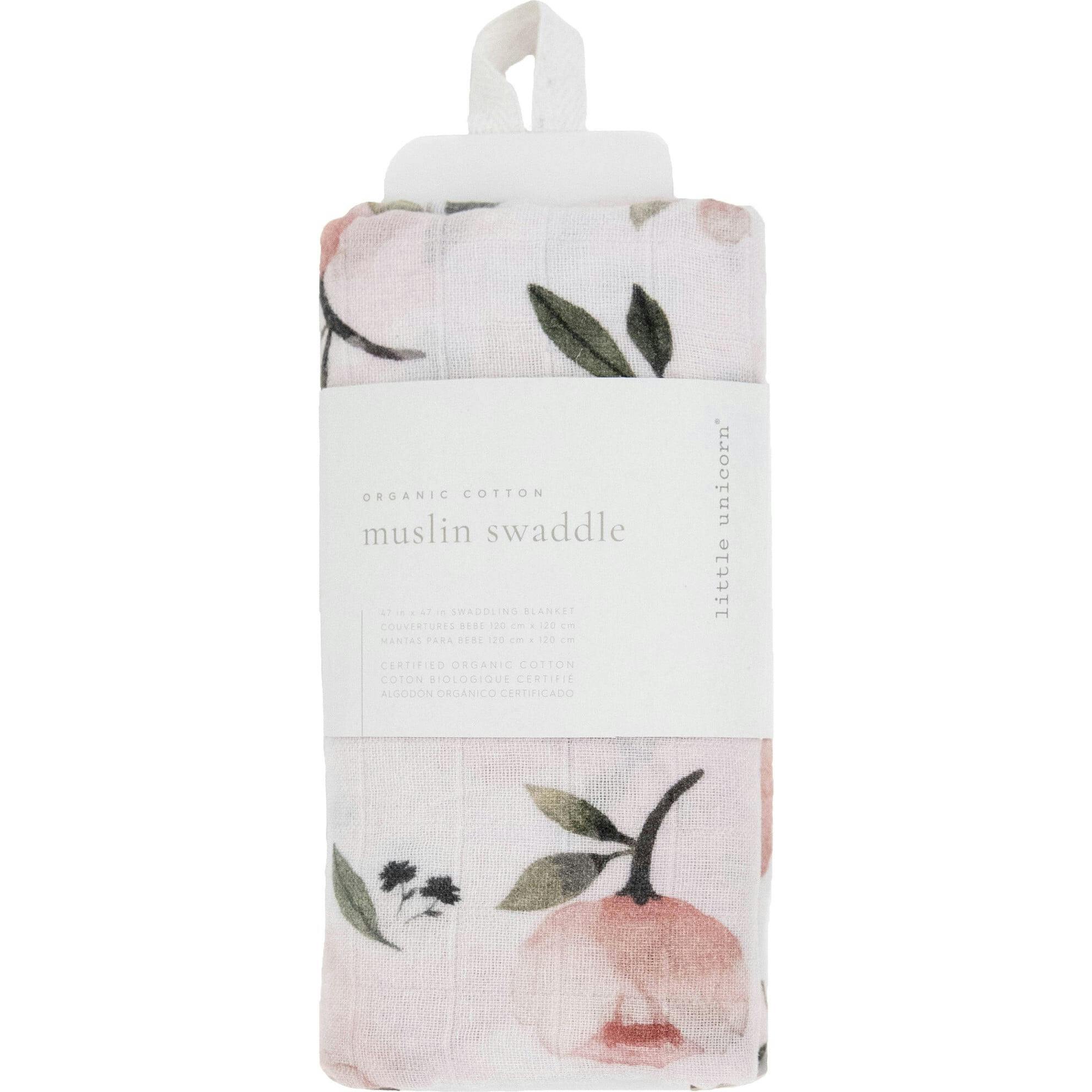 Organic Cotton Muslin Swaddle Blanket - Watercolor Floret