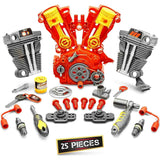Tuff Tools: Engine Overhaul Pretend Play Toy - 25 Piece Playset w/ Lights & Sounds