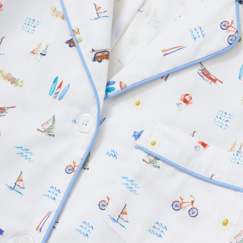 Women's Twill Short Sleeve Short Set in Summer Nostalgia