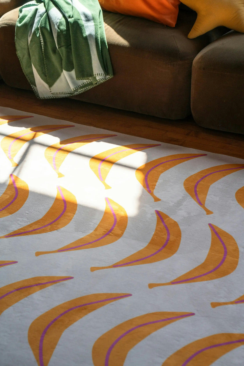 Banana Parade Funky Rug by Becca Franks