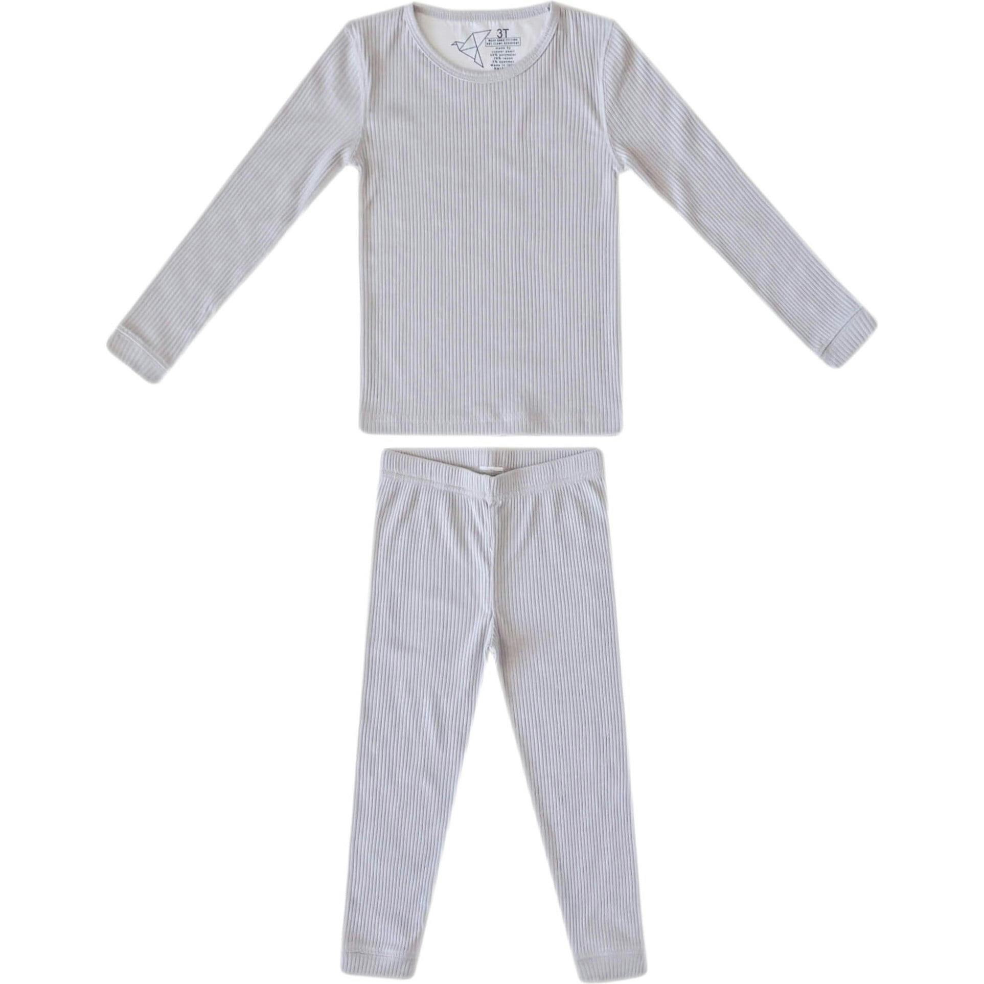 Ash Rib Knit 2-Piece Long Sleeve Pajama Set