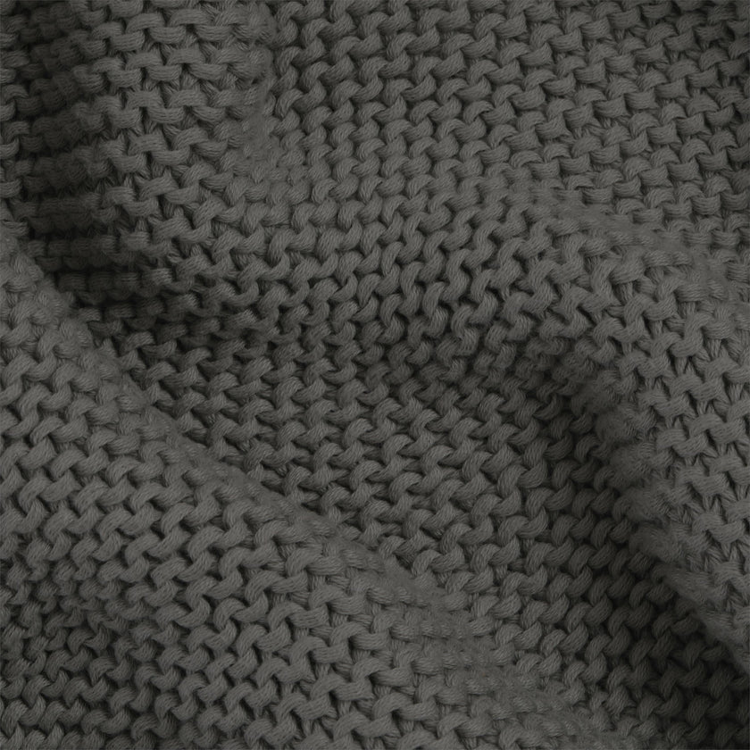 Organic Knit Throw Blanket - Charcoal Gray