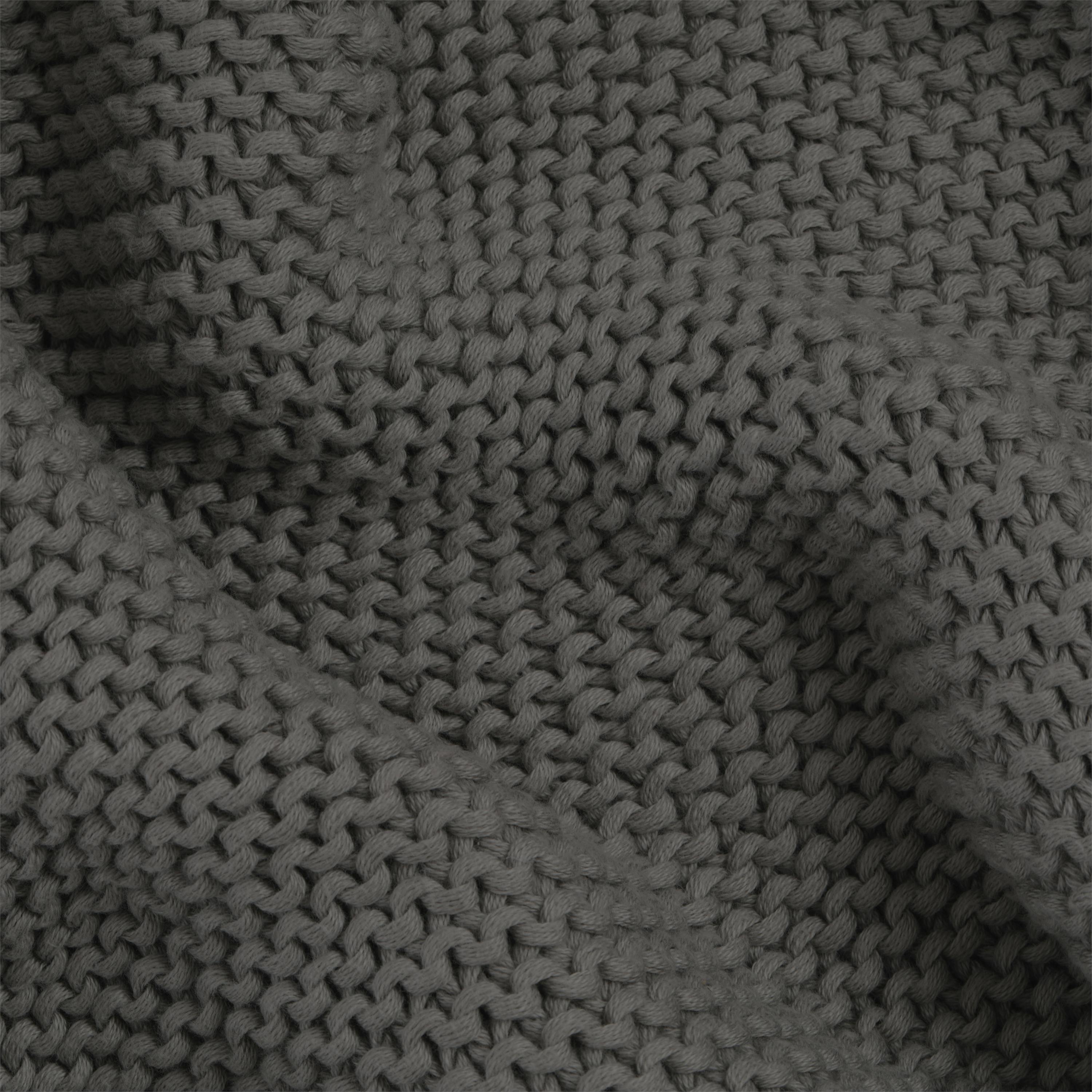 Organic Knit Throw Blanket - Charcoal Gray