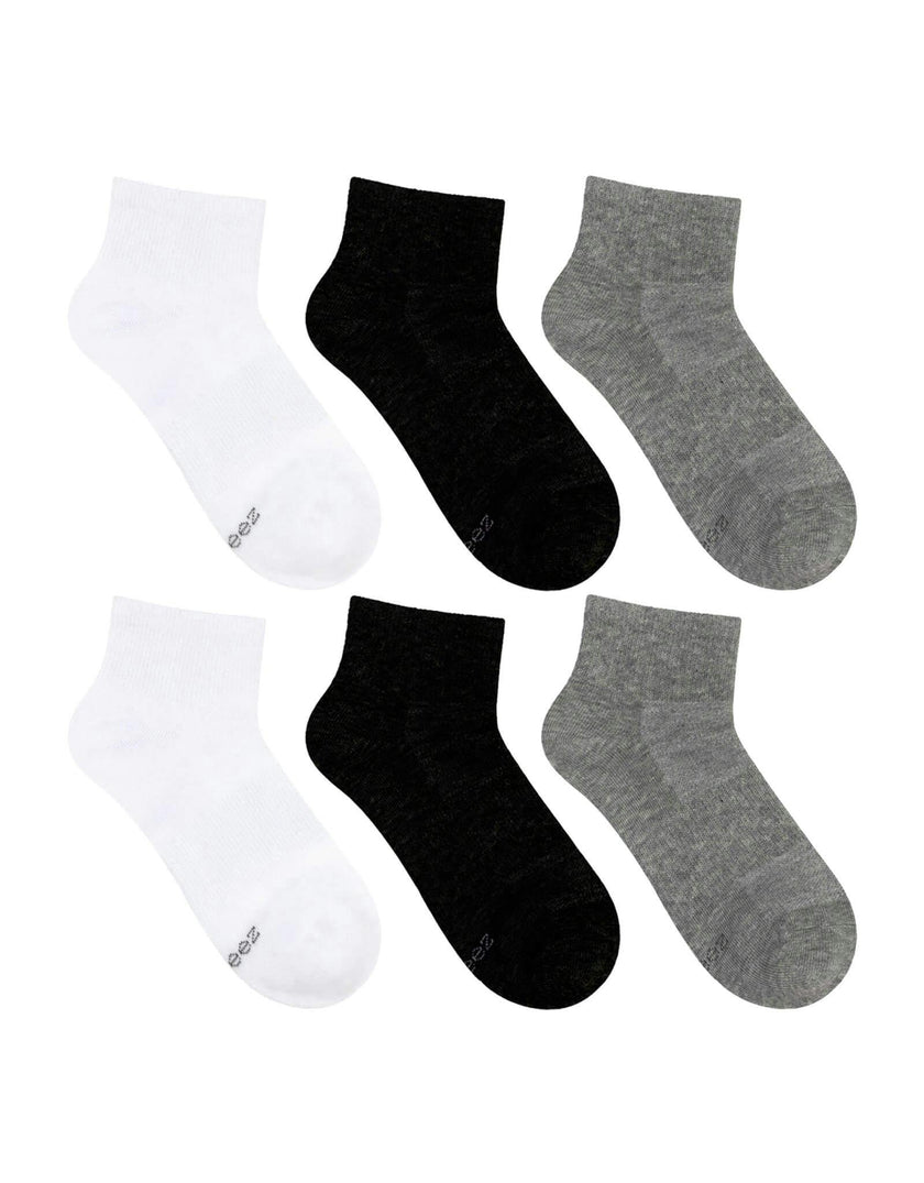 Everyday Athletic Assorted Qtr 6pk Sock
