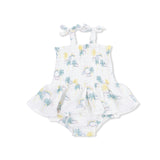 Palm Trees and Rainbows - Smocked Bubble with Skirt