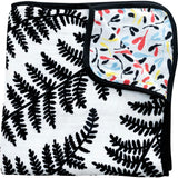 PLANT PRINT MUSLIN BLANKET - reversible newborn to 4 months / 5+ months