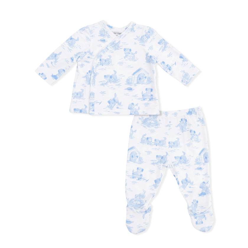 Puppy Toile Blue - Take Me Home Set with Convertible Pant