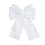 White Floral Lace Ribbon Hair Clip