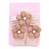 Brown Flower Beige Accent Gift Set
