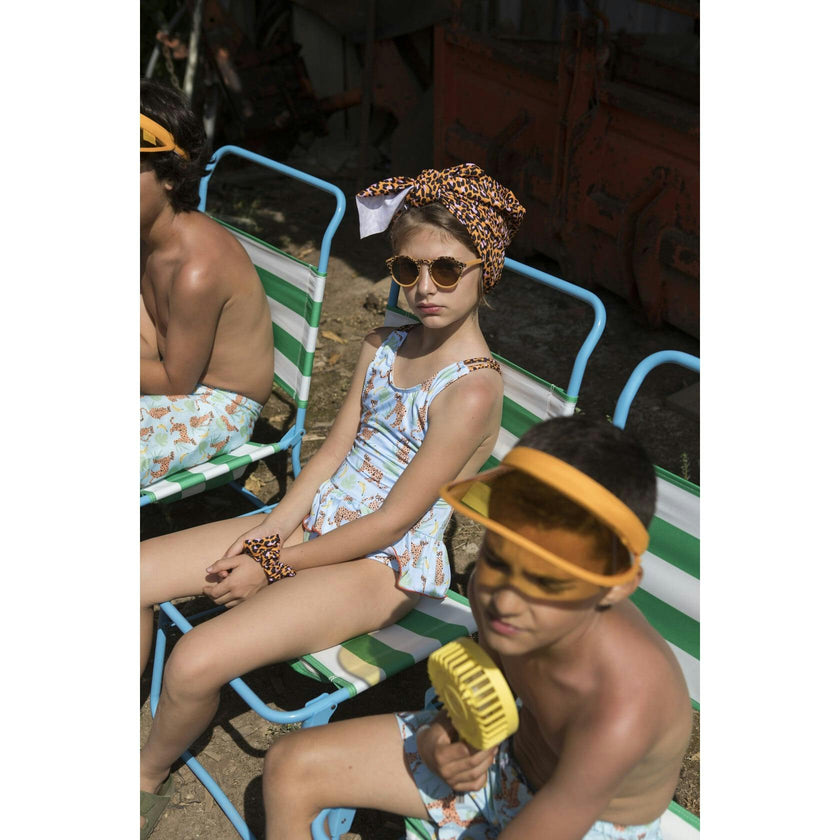 Mr. Leopard Pattern And Dots Swimsuit, Multi