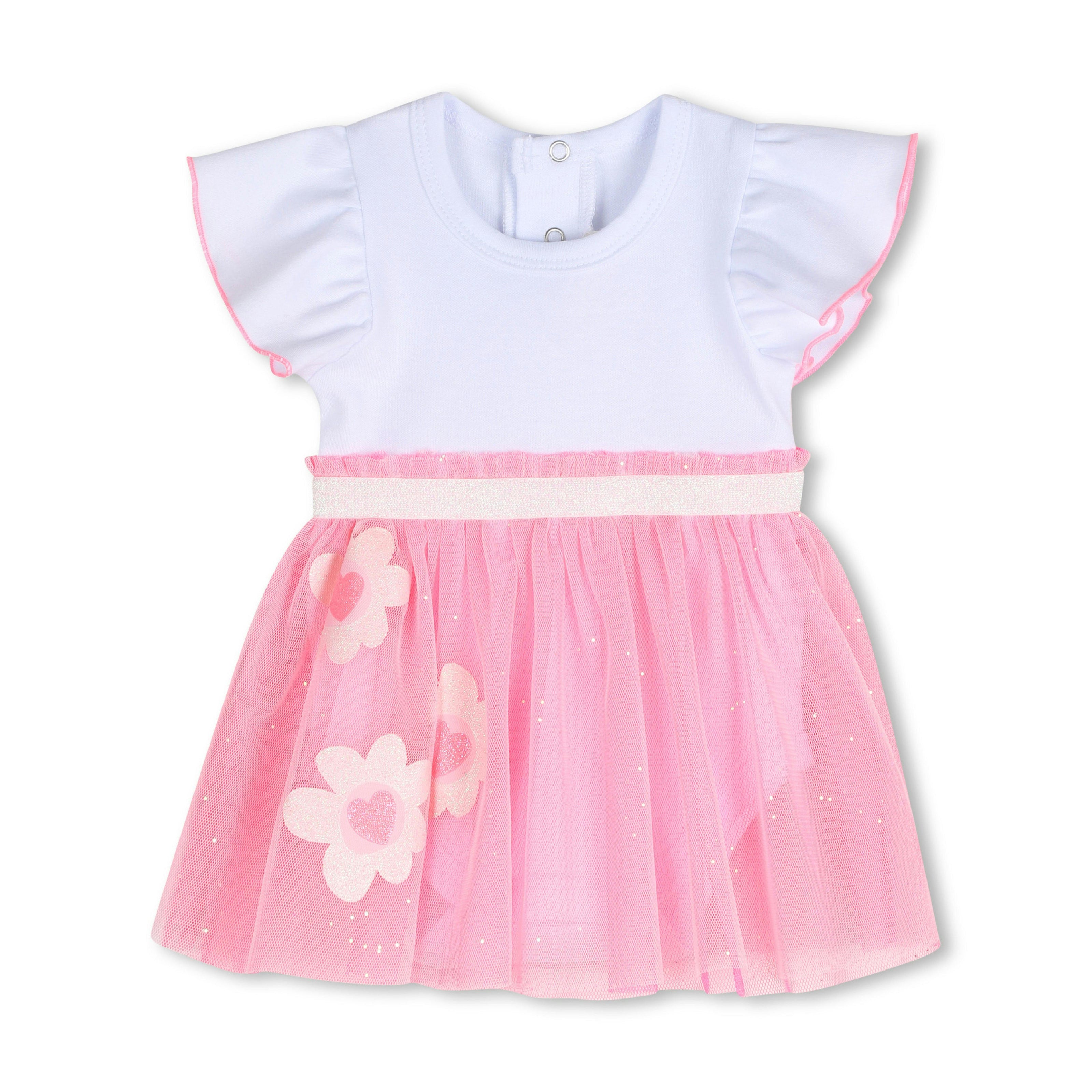 White & Pink Floral Baby Dress