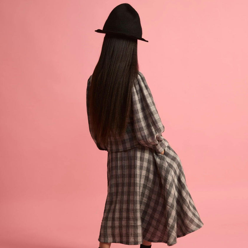 Check Bow Blouse