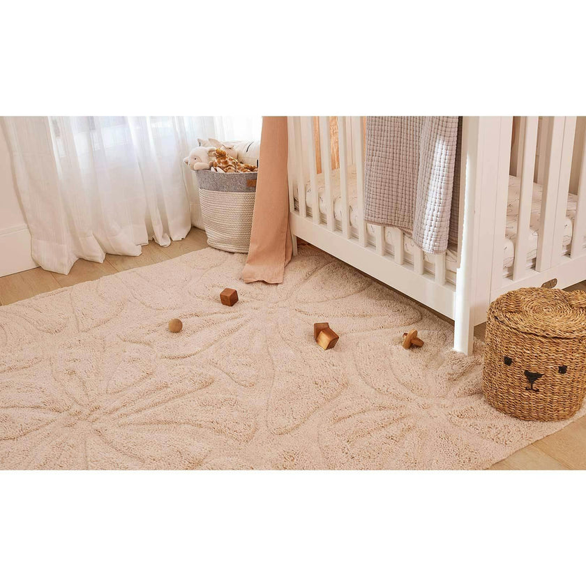 Floral Field Washable Wool Area Rug