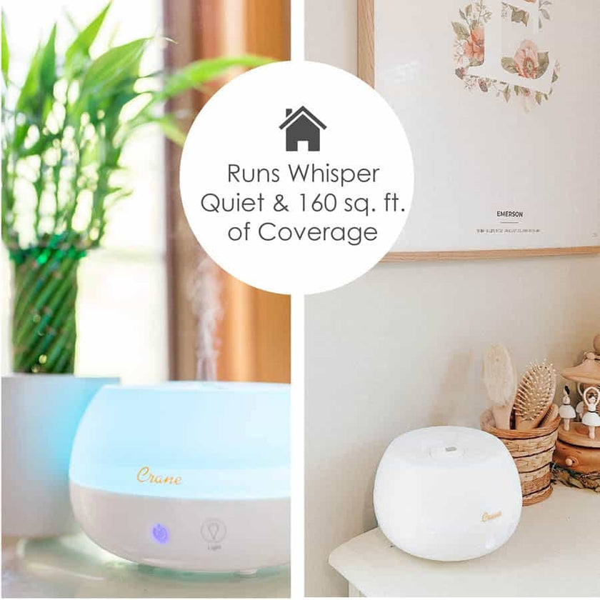 Crane .2 Gallon Compact Humidifier For Nursery (White)