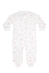 Charming Bows Print Zipper Footie