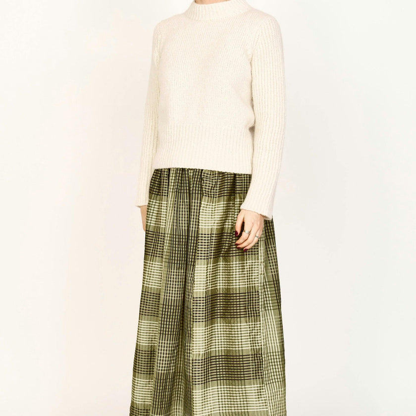 Verona Skirt in Olive Plaid