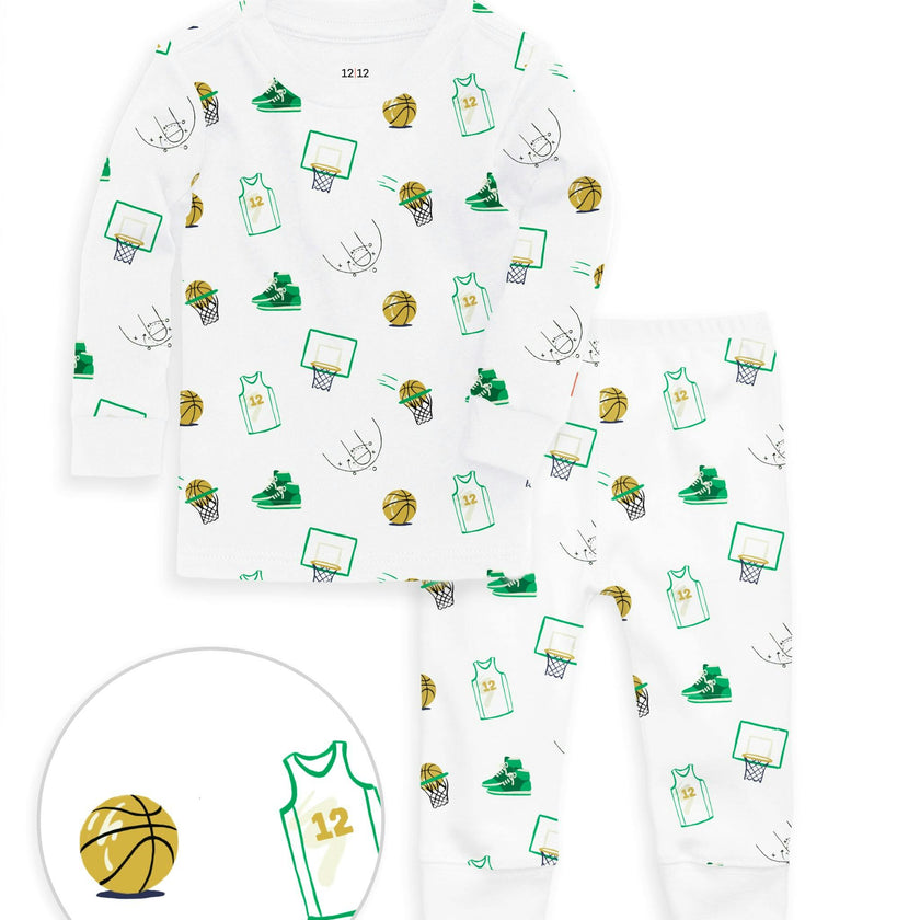 The Organic Long Sleeve Pajama Set [Hoops]