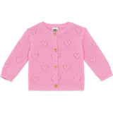 BONTON Lilet Coeur Baby Cardigan - Rose Fiesta