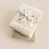 Heirloom Pique Blanket, Birch | Organic Cotton