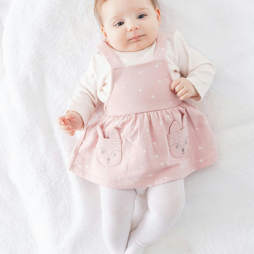 Pink Deer Pinafore Dress