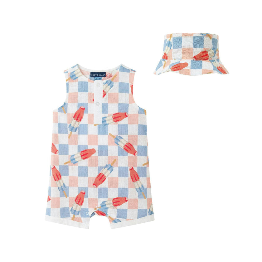 Infant Woven Romper & Hat