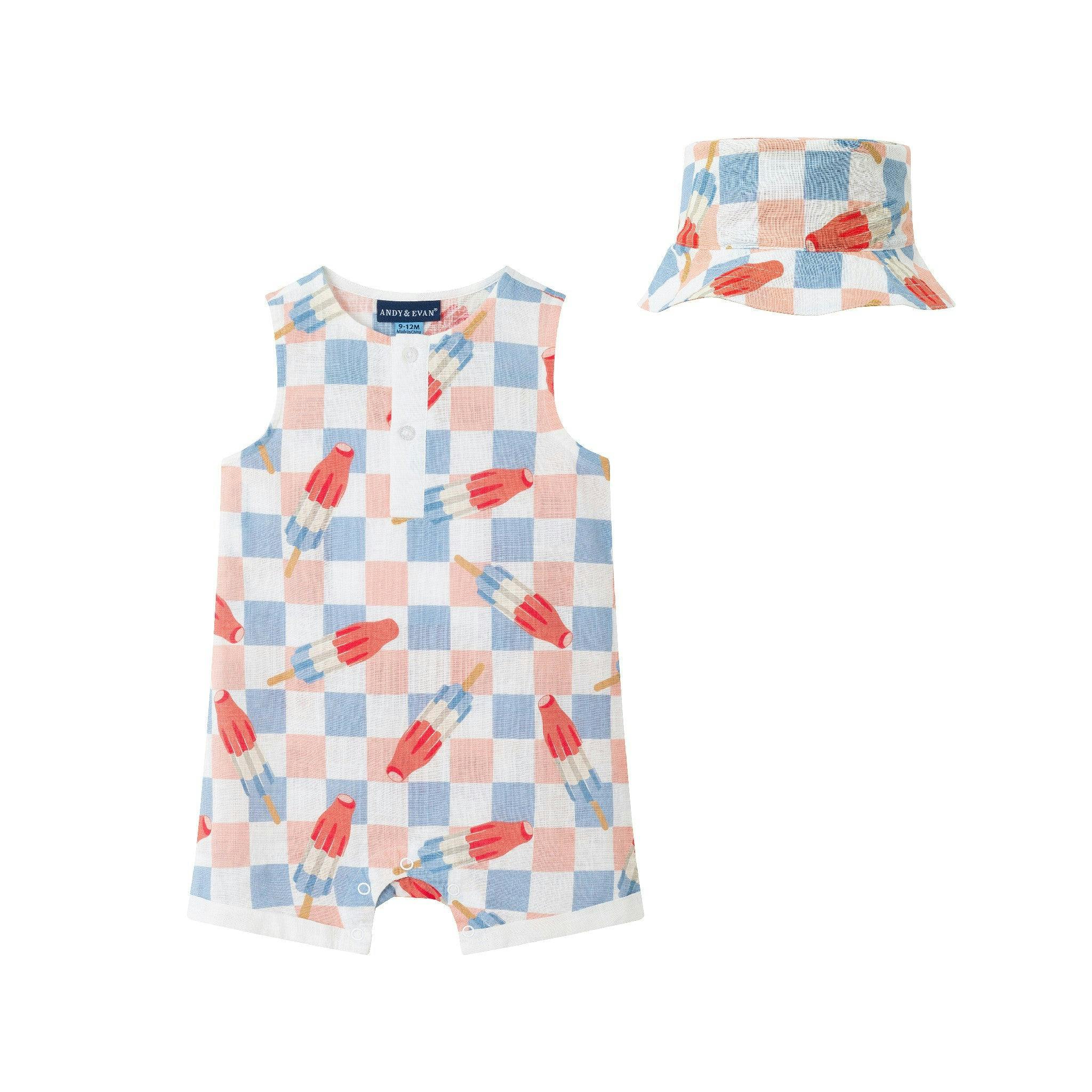 Infant Woven Romper & Hat