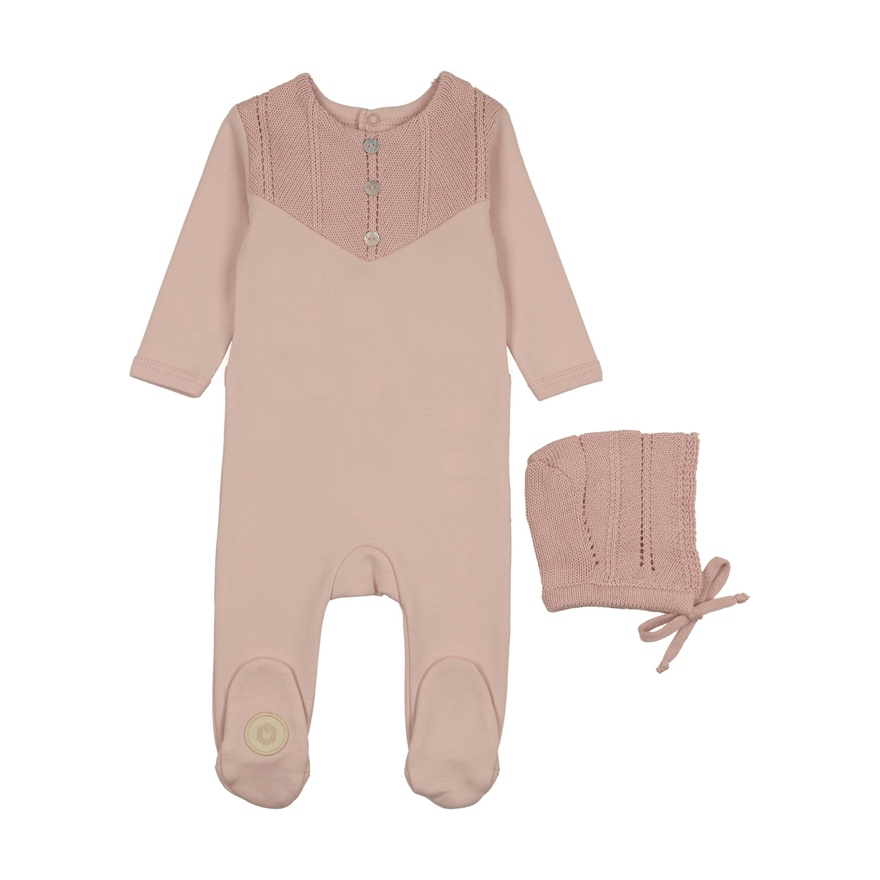 V-Knit Henley Footie & Hat Set
