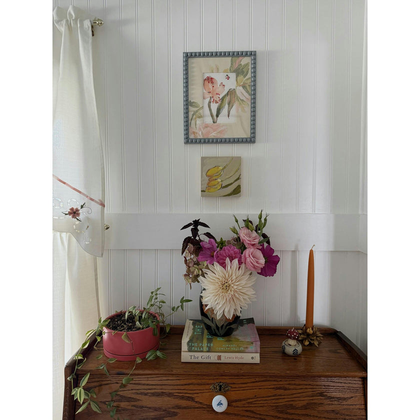 Slow Seeds No. 10 – Original Watercolor & Oil Pastel Painting