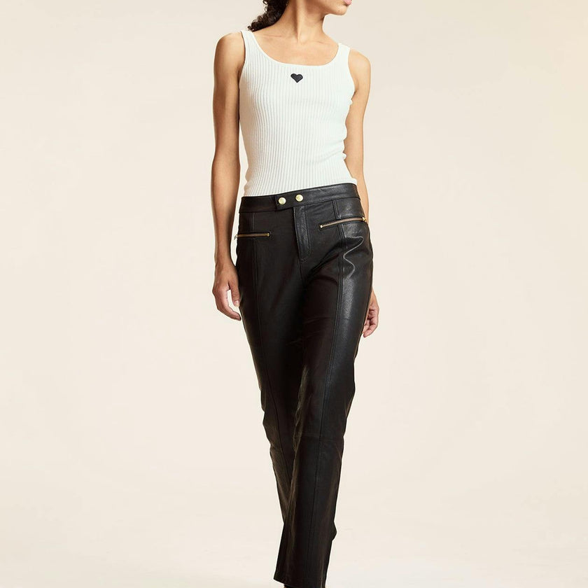 Heart Embroidered Knit Top