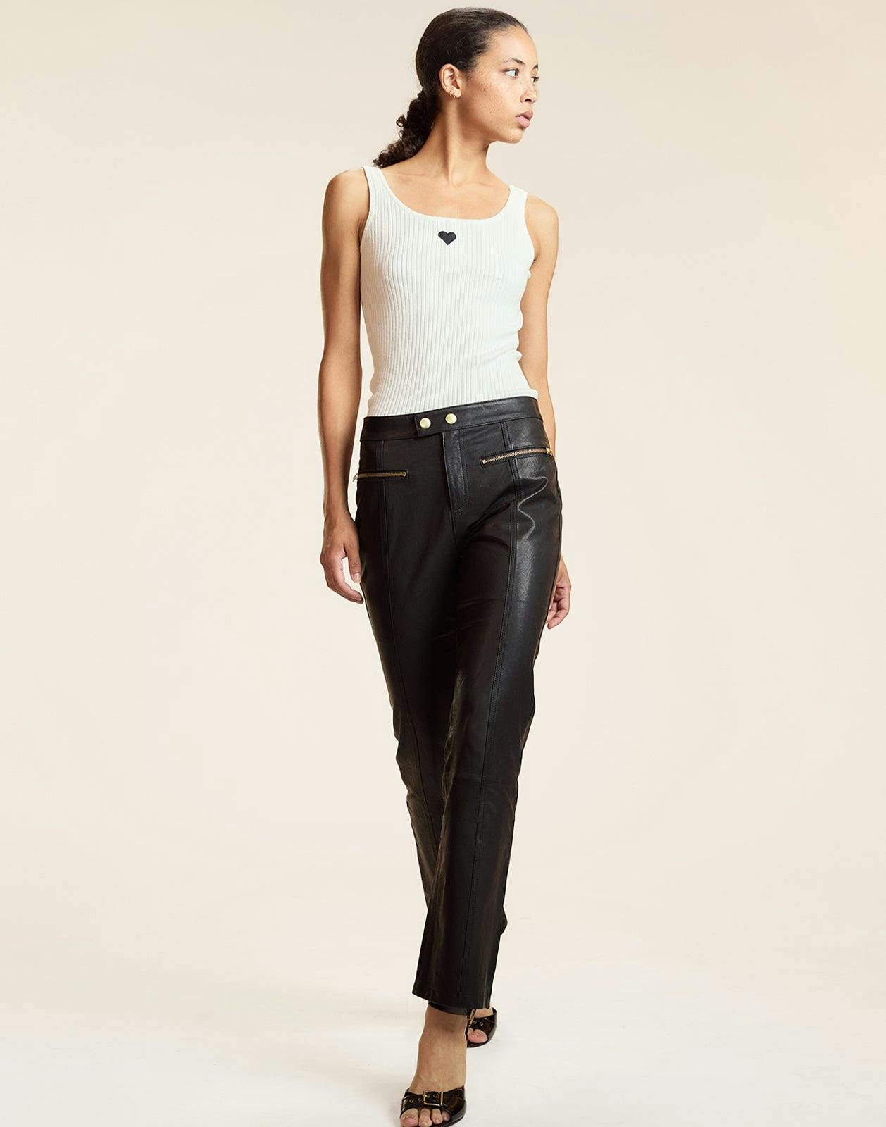 Heart Embroidered Knit Top