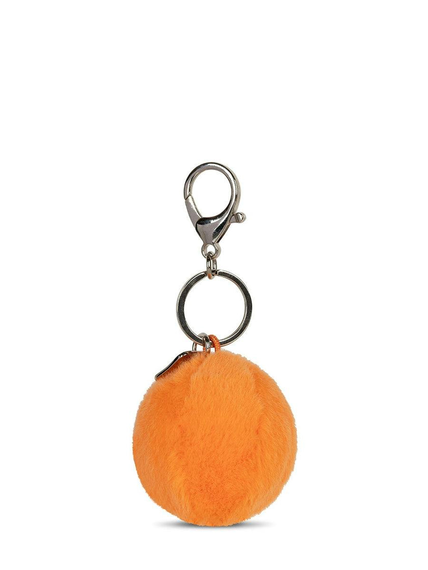 Smiley Keychain ECO Fuzzy Orange - 2"