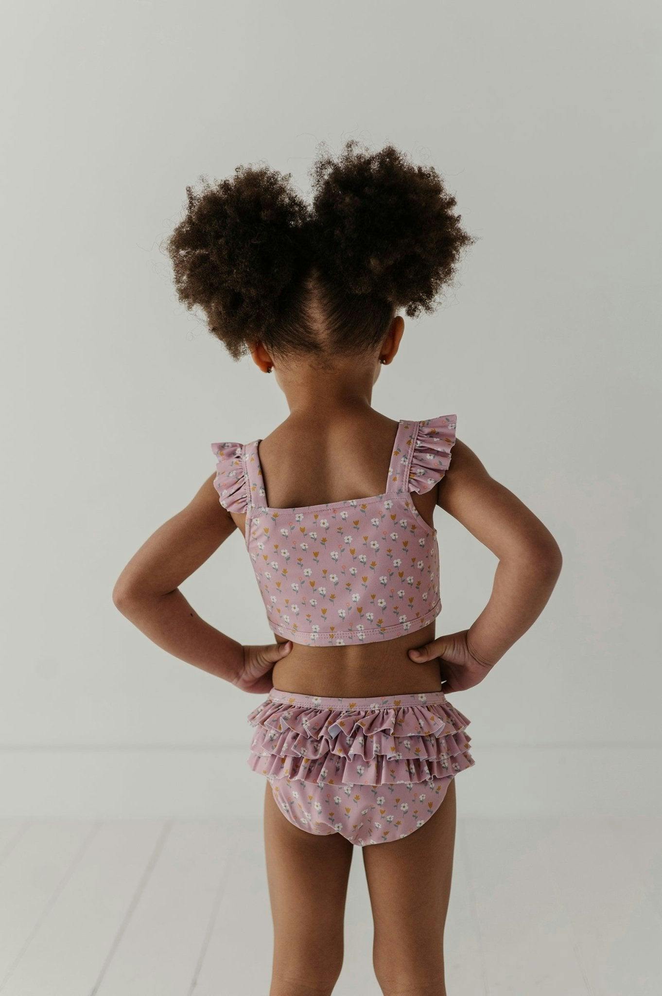 Girls Two-Piece Swimsuit in Mini Daisy