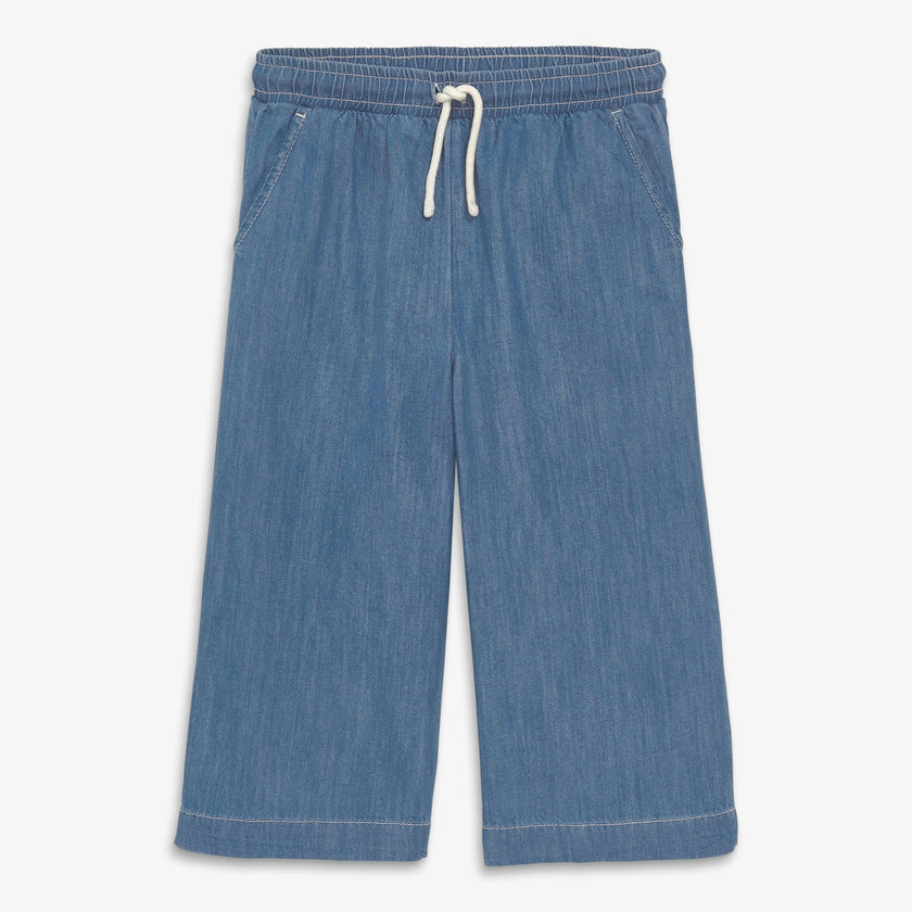 Kids chambray cropped easy pant
