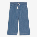 Kids chambray cropped easy pant