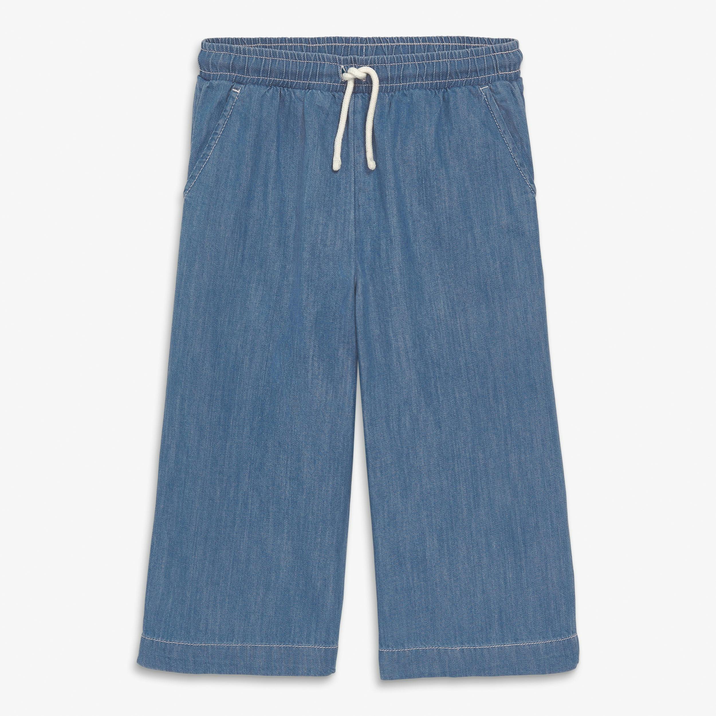 Kids chambray cropped easy pant