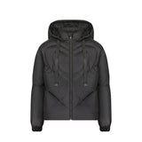 Girls Coat with Heart Quilting - Black