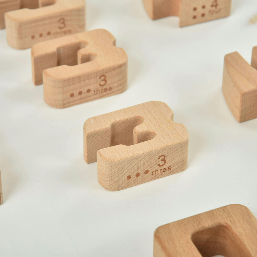 Avenlur Montessori Wooden Number Height Blocks – Self-Correcting Math Learning Set