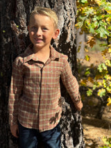 ATWOOD woven shirt orange/gold washed plaid