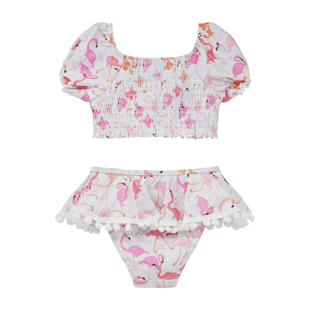 UPF 50+ Gemma Two Piece Smocked Pom-Pom Swimsuit