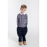 Plaid Knit Long Sleeve Polo