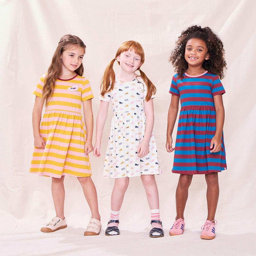 Sunny Dress, Pink And Yellow Stripes