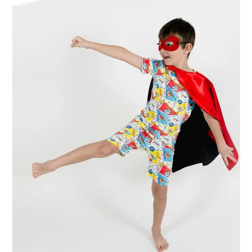 Comic Hero Bamboo Kids Pajama Short Set