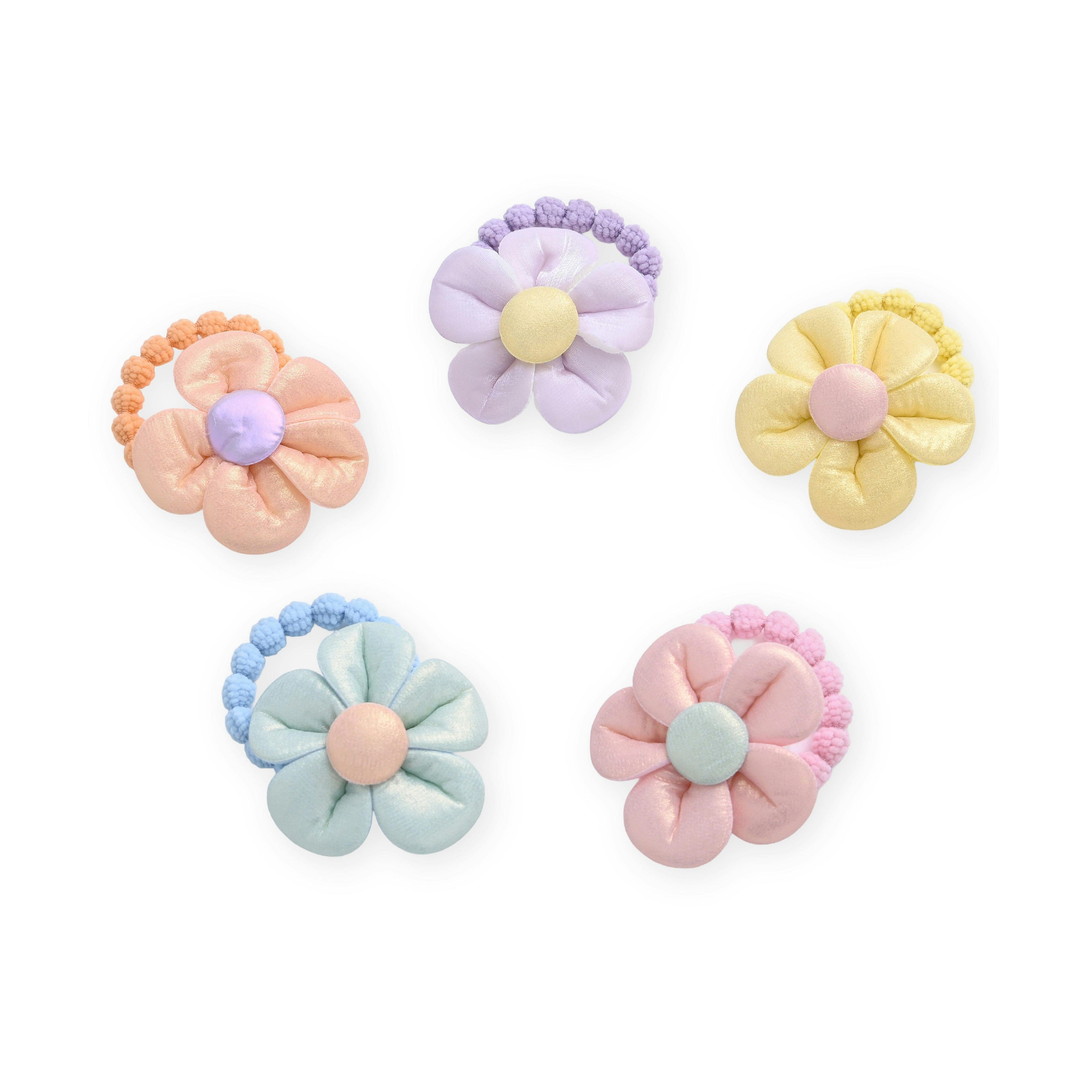 Plush Flower Hair Tie Set