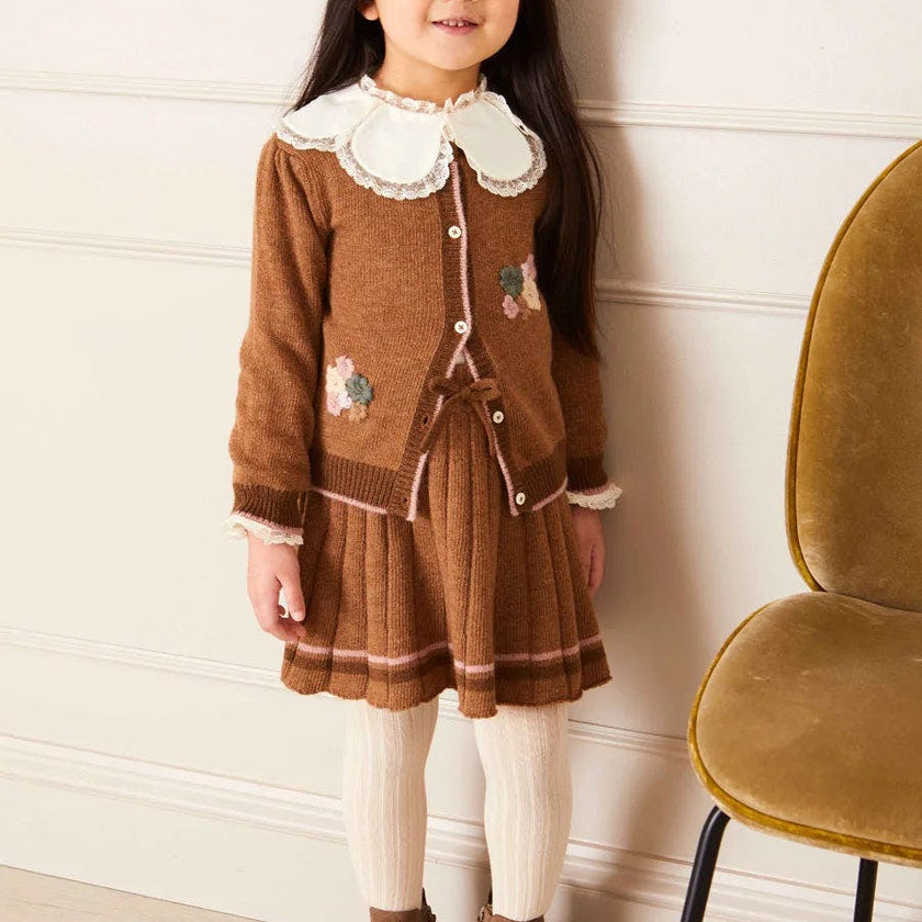 Lace Trim Petal Collar Top in Cream (3-10yrs)