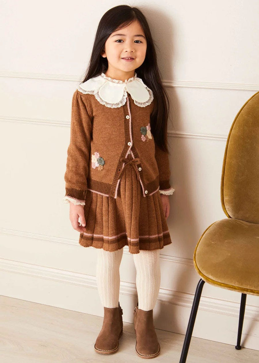 Lace Trim Petal Collar Top in Cream (3-10yrs)