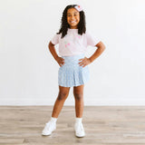 Powder Blue Bow Trellis Athletic Skort