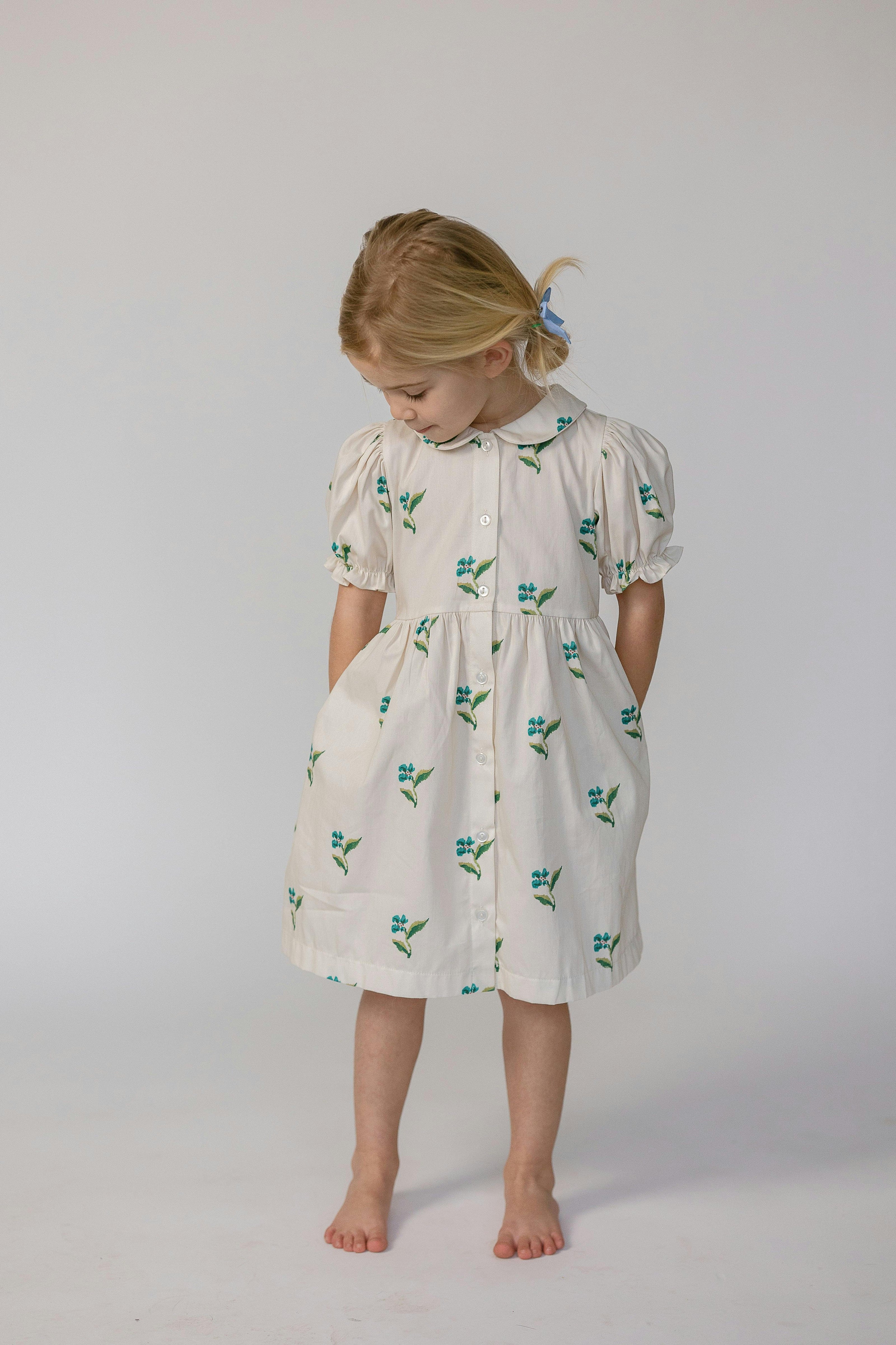 Charlotte Dress in Flame Stitch Floral