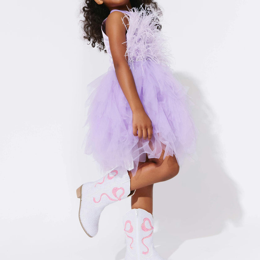 Lavender Haze Feather Dress